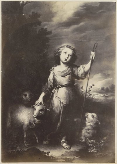 Fotoreproduktion av (förmodligen) ett tryck av Johannes Döparen som barn av Anonymous