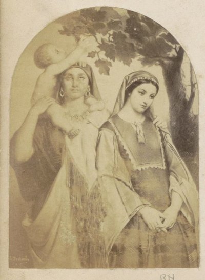Fotoreproduktion av (förmodligen) en teckning av Maria, Jesus och Elisabeth av Anonymous