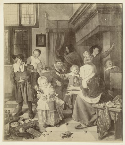 Fotoreproduktion av målningen Sankt Nikolaus högtid av Jan Steen av Anonymous