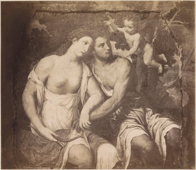 Fotoreproduktion av målningen Venus och Adonis efter Paris Bordone Paris Bordone. Venus och Adonis (titel på objekt) kaiserl. Konigl. Galleri i Wien (serietitel på objekt) av Anonymous
