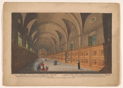 Galleri i Vatikanens bibliotek The New Gallery of the Vatican Library at Rome / La Galarie Nouvelle de la Bibliotheque Vaticane a Rome (titel på objektet) av Anonymous