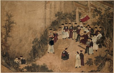 General Shi Lang med ett sällskap av dignitärer vid en brunn vid havet The Wonders of Mazu (serietitel) av Anonymous