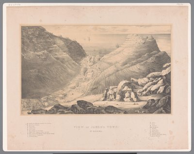Utsikt över Jamestown på ön Saint Helena väster om den afrikanska kusten Utsikt över James