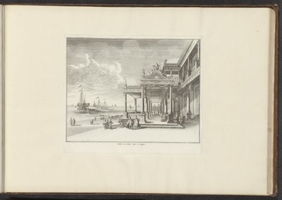 Utsikt över Palazzo Montalto vid kusten i Neapel Palais de Mont Alto i Neapel (titel på objekt) Palats och monument i Venedig, Livorno, Neapel och Rom (serietitel) av Anonymous