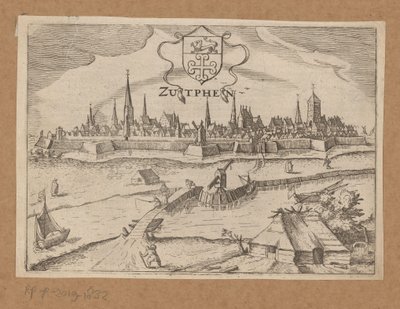 Utsikt över Zutphen från andra sidan IJssel Zutphen (titel på objekt) av Anonymous