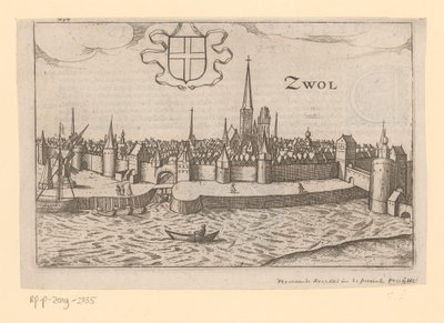 Utsikt över Zwolle från andra sidan Zwarte Water Zwol (titel på objekt) av Anonymous