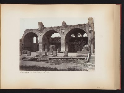 Vy över basilikan Maxentius i Forum Romanum i Rom, Italien Basilica des Constantine. rom (titel på objekt) av Anonymous