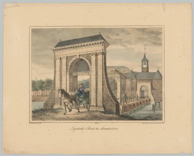 Utsikt över Leidsepoort i Amsterdam Leydsche Poort i Amsterdam (titel på objekt) Ansikten av de sex huvudportarna i staden Amsterdam. 1st Cahier (serietitel) av Anonymous