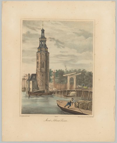 Utsikt över Montelbaanstoren i Amsterdam Mont Albans Tooren (titel på objekt) Ansikten av de sex huvudtornen i staden Amsterdam. 2nd Cahier (serietitel) av Anonymous