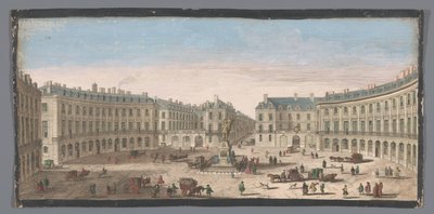 Utsikt över Place des Victoires i Paris Utsikt över Place des Victoires (titel på objekt) av Anonymous