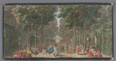 Gezicht op de Salle des Marronniers i de Tuin van Versailles The Hall of Chestnut Trees (titel på objekt) av Anonymous