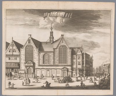 Utsikt över St. Olofs kapell (Oudezijds kapell) i Amsterdam Sint Olofs nu Oude Zyds kapell (titel på objekt) av Anonymous