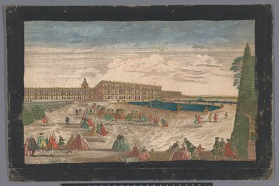 Utsikt över trädgården i Versailles och slottet i Versailles av Anonymous