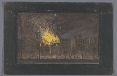Utsikt över branden i Schouwburg i Amsterdam den 11 maj 1772 av Anonymous