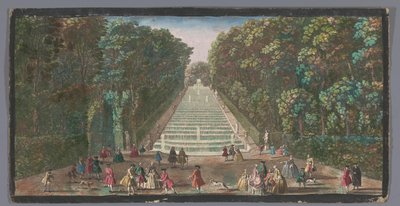 Utsikt över kaskaderna i trädgården på Château de Marly Vue de la cascade de Marli (titel på objekt) av Anonymous