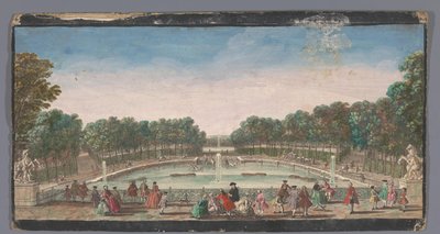 Utsikt över dricksdammen från trädgården på Château de Marly L