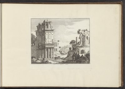 Vy över ruinerna av Septizonium i Rom Septizonii Severi Sepulchrum à Roma (titel på objekt) Palats och monument i Venedig, Livorno, Neapel och Rom (serietitel) av Anonymous