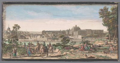 Utsikt över staden och slottet i Versailles Utsikt över slottet och en del av staden Versailles (titel på objektet) av Anonymous