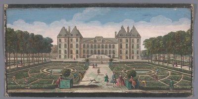 Utsikt över trädgården på Château de Saint-Maur Utsikt över Chateau Royal de Saint Maur från sidan av trädgården (titel på objektet) av Anonymous
