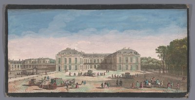 Utsikt över Château de Choisy Utsikt över det kungliga huset Choisy från sidan av gården (titel på objektet) av Anonymous