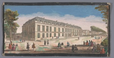 Utsikt över Château de Choisy sett från trädgården Vüe ​​​​de la Maison Royalle de Choisy du côté du jardin (titel på objektet) av Anonymous