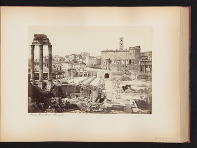 Utsikt över Forum Romanum med Castor- och Polluxtemplet i Rom, Italien Forum Romano. Roma (titel på objekt) av Anonymous