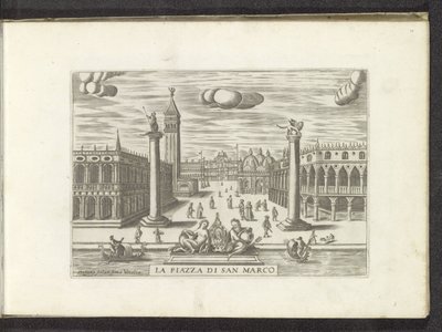 Utsikt över Piazzetta i Venedig La Piazza di San Marco (titel på objekt) av Anonymous