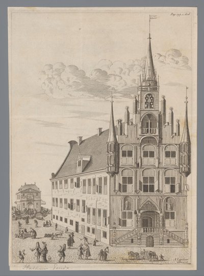 Utsikt över stadshuset i Gouda av Anonymous