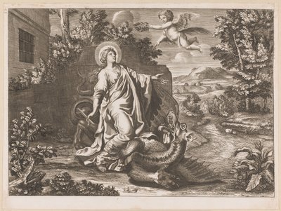 Saint Margaret och draken av Anonymous