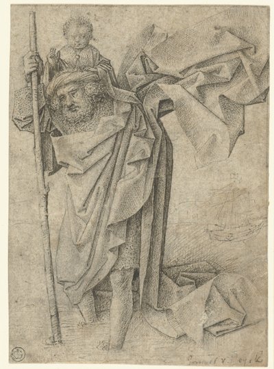 Saint Christopher med Kristusbarnet av Anonymous