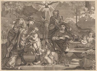 Heliga familjen med Elisabeth och Johannes av Anonymous