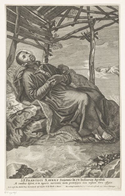 Saint Francis Xavier på sin dödsbädd av Anonymous