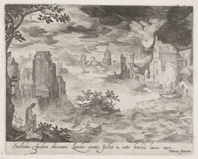 Hero en Leander Scener från Ovidius