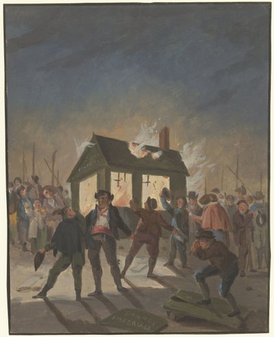 Bränningen av tullhusen i Amsterdam den 15 november 1813 av Anonymous