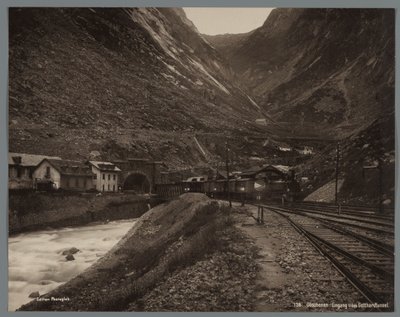 Ingång till Gotthardtunneln vid Göschenen Göschenen, ingång i/das Gotthardtunnel (titel på objekt) av Anonymous