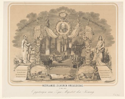 Invigning av Vilhelm III som kung av Nederländerna Holländska Silverdag av glädje. (12 maj 1874.) (titel på objekt) av Anonymous