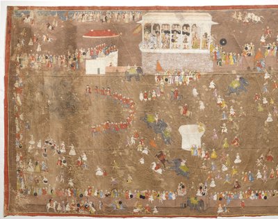 Joan Ketelaars ambassad till kungen av Udaipur Maharana Sangram Singh från Udaipur Underhåller medlemmar av Holländska Ostindiska kompaniet under ledning av Johan Josua Ketelaar 1711 av Anonymous