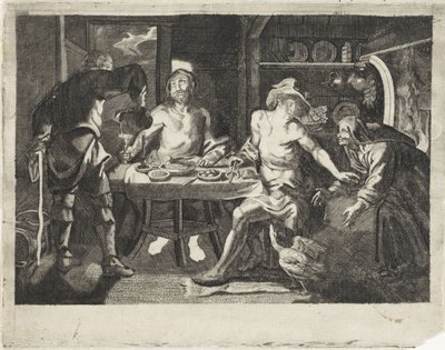 Jupiter och Merkurius i Filemons och Baucis hus av Anonymous