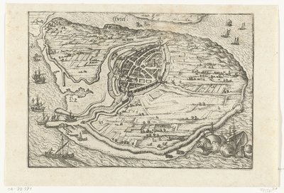 Karta över Den Briel, 1572 av Anonymous