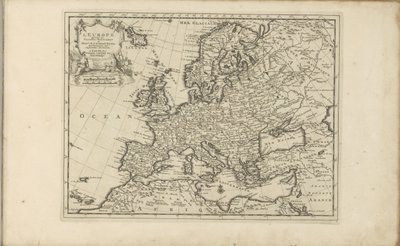 Karta för Europa Europa enligt de nya observationerna av herrarna från Kungliga Vetenskapsakademien, etc. Augmented New (titel på objekt) Öst- och Västindien och andra platser (serietitel) av Anonymous