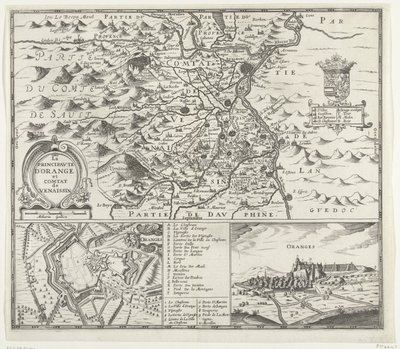 Karta över Furstendömet Orange, 1639 La Principaute d