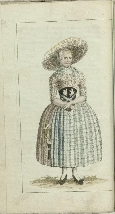 Mode- och smakkabinett 1791, pl. II: Bondflickan i Zuidbeveland av Anonymous