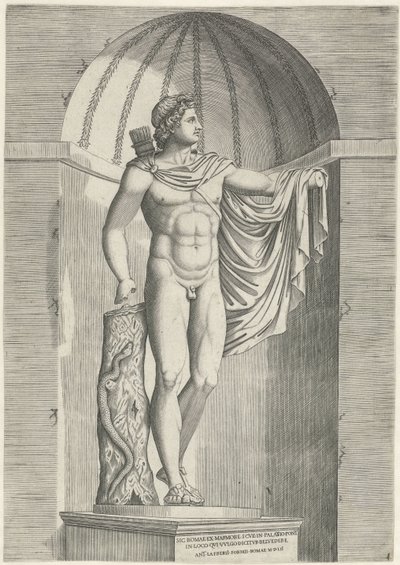 Klassisk bild Apollo Belvedere i nisch av Anonymous