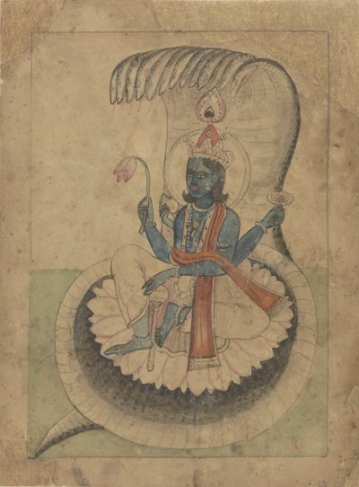 Krishna på sin tron av Anonymous