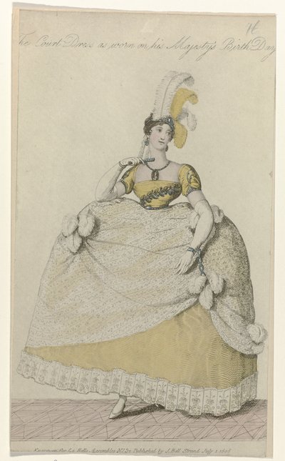 La Belle Assemblee, 1 juli 1808, nr 32: The Court Dress (...) av Anonymous