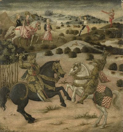 Legend of a Knight (ändpanel på en cassone) av Anonymous