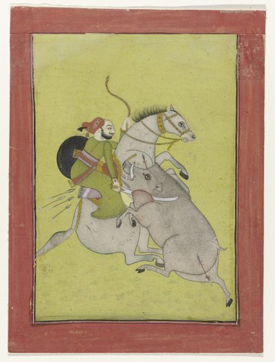 Maharao Umed Singh または Bundi マハラジャ・ウメド・シン、イノシシを殺すスウェーデン人 av Anonymous