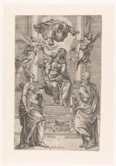 Maria och barnet och de heliga Ursula och Maria Magdalena av Anonymous