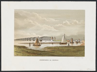 Moerdijk-bron, 1871 Järnvägsbron vid Moerdijk (titel på objekt) Main Railway Bridges i Nederländerna (serietitel) av Anonymous