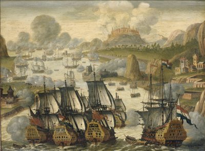 Sjöslaget vid Vigo Bay, 23 oktober 1702. Avsnitt från det spanska tronföljdskriget av Anonymous